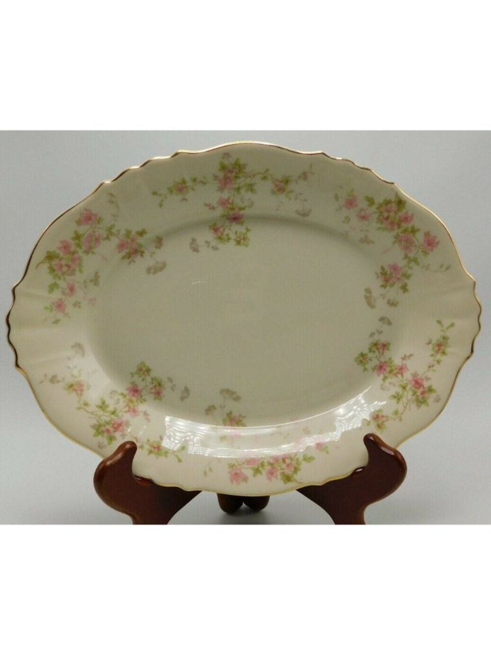 Syracuse China Stansbury Federal Shape Gold Trim Serving PLATTER 12" x 9" porcel